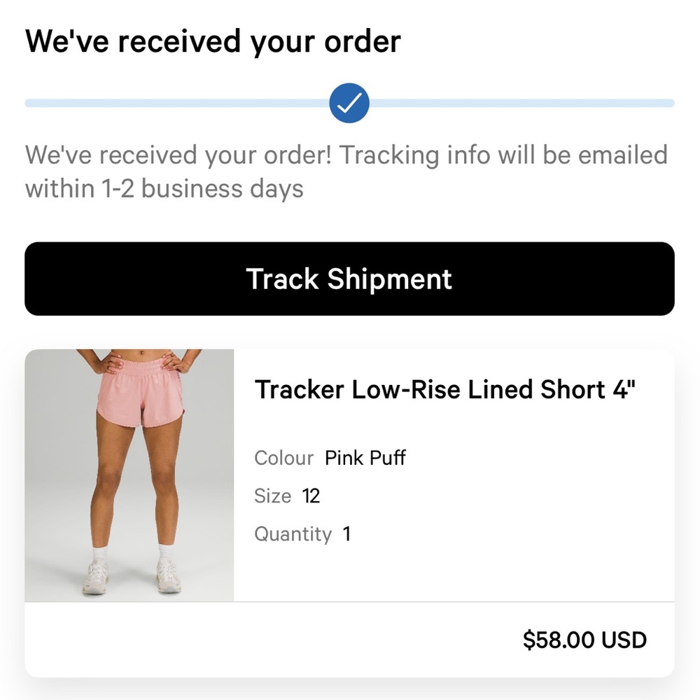 Lululemon Tracker Low-Rise Lined Short 4" Pink Puff